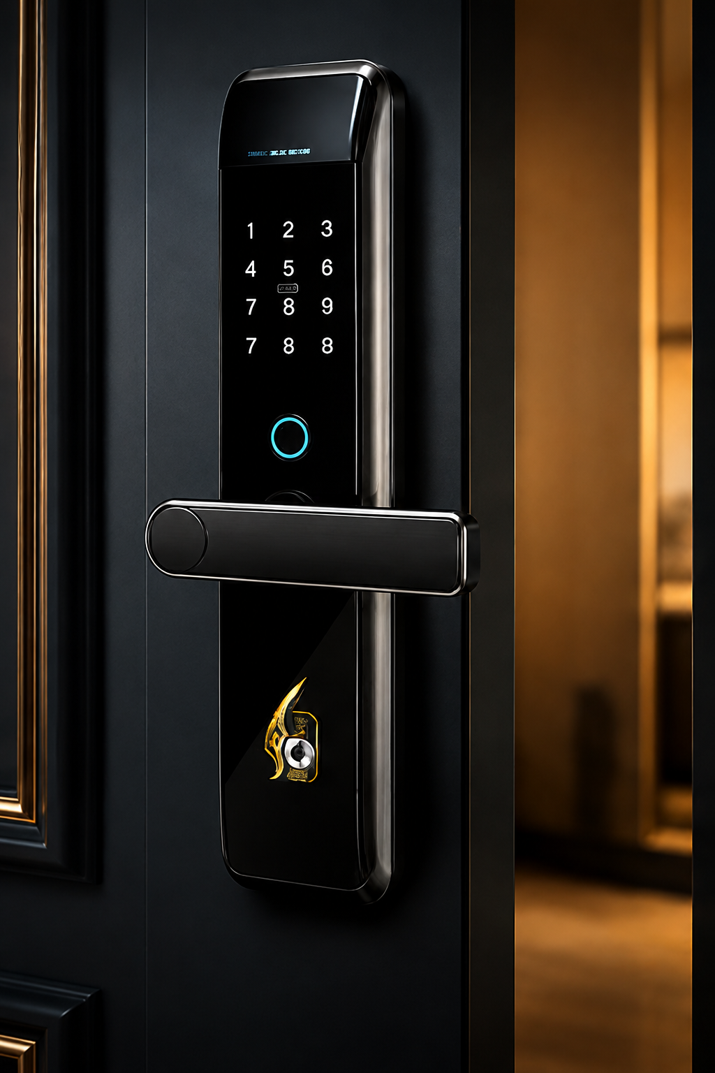 Smart lock digital premium pada pintu modern